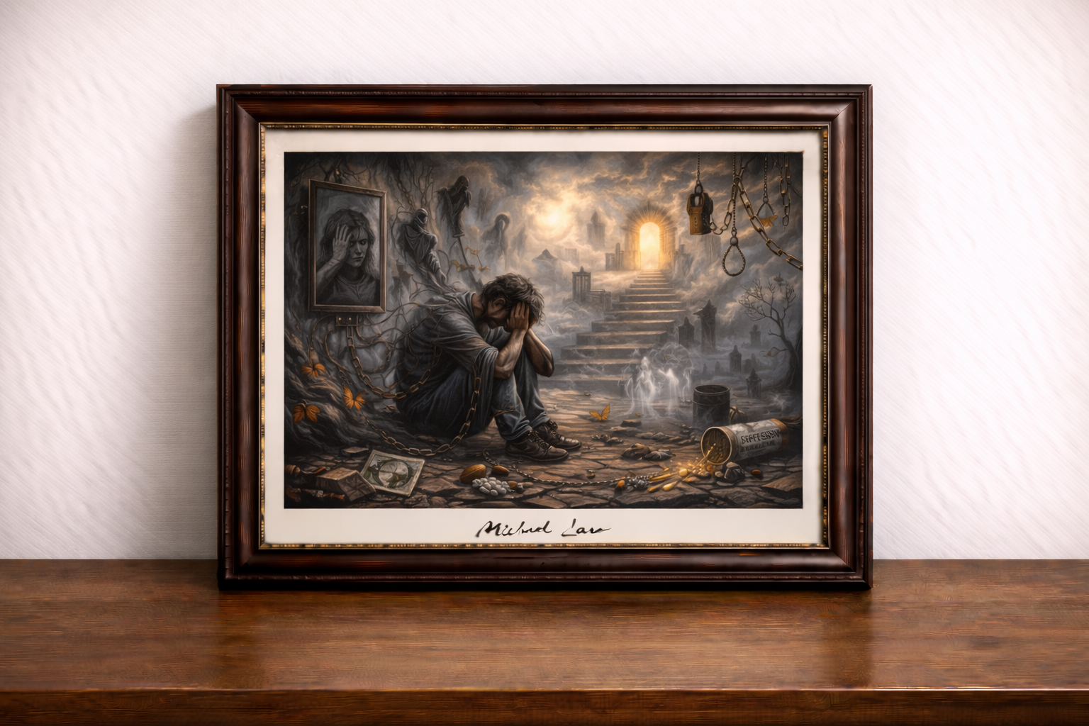L'homme et la porte lumineuse