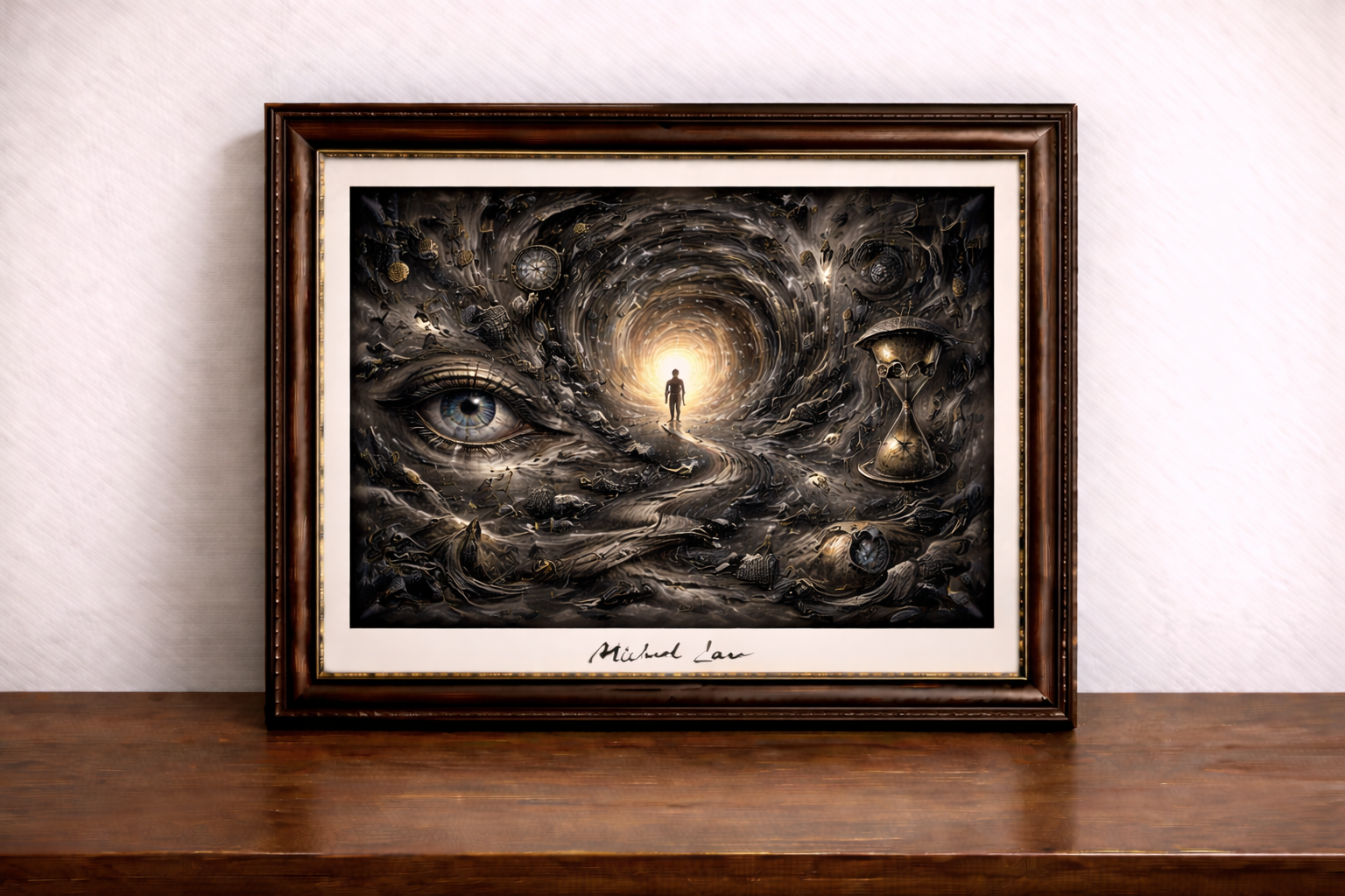Surreal dark fantasy with cosmic elements