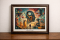 Surreal dreamscape with architectural elements