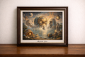 Surreal dreamscape with floating timepieces