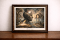Surreal landscape with glowing elements
