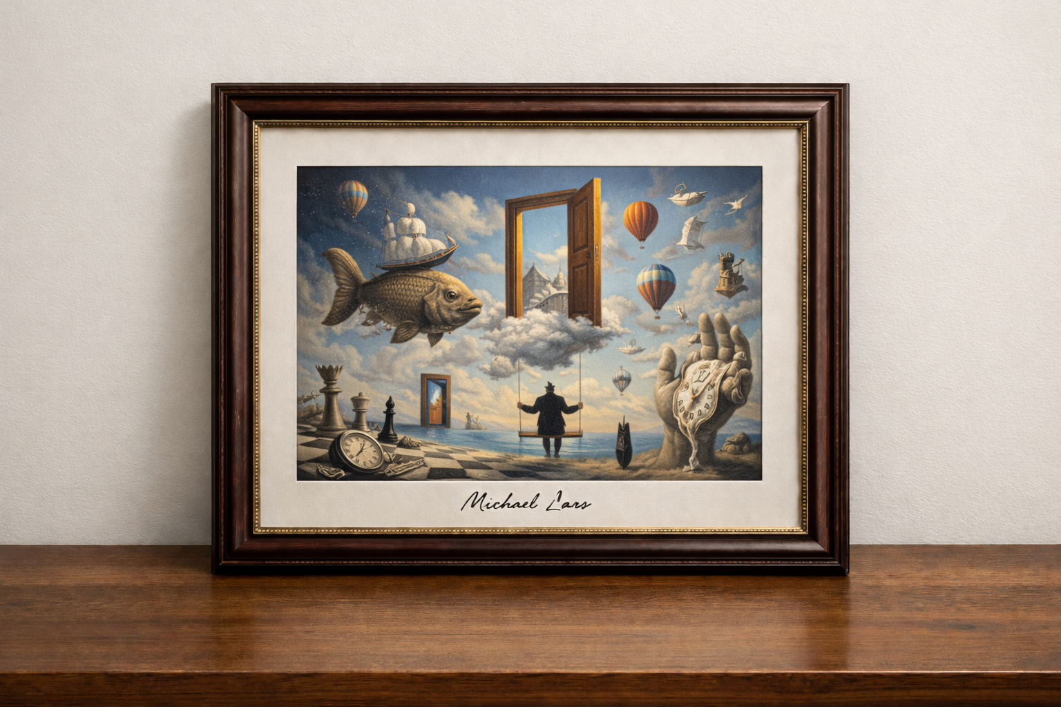 Surreal world beyond the open door
